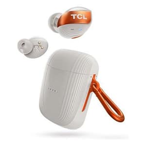 Tcl actv 2500tws auricolari bluetooth 5.0 con custodia di ricarica wireless bianco arancione