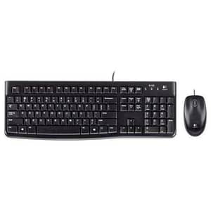 Logitech mk120 combo tastiera e mouse con filo per windows, mouse ottico cablato, tastiera di dimensioni standard, usb plug-and-play, compatibile con pc, laptop, layout italiano qwerty – nero