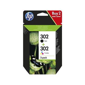 Hp 302 x4d37ae confezione da 2 cartucce d`inchiostro originali, compatibili con deskjet 1110, 2130, 3630, officejet 3830 e 4650, envy 4520, nero e tricromia