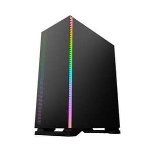 Machpower gmsc15 case gaming atx micro-atx pannello laterale finestrato in vetro temperato 1 fan argb 3 usb/audio no alimentatore black