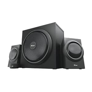 Trust yuri set di altoparlanti 2.1 con subwoofer 60 w subwoofer in legno con potente driver da 5.25 black
