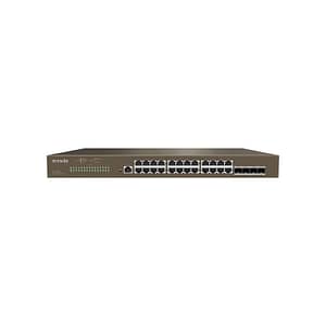 Tenda teg5328f switch 24 porte gigabit 10/100/1000 rj45 +4p sfp +1p console l3 managed 1u 19-inch