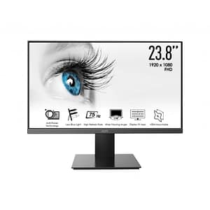 Msi pro mp241x monitor 23,8“, fhd (1920×1080), 75hz, msi eye care (antisfarfallio, less blue light, schermo antiriflesso), pannello va, vesa 75×75, 1x hdmi (1.4), 1x vga