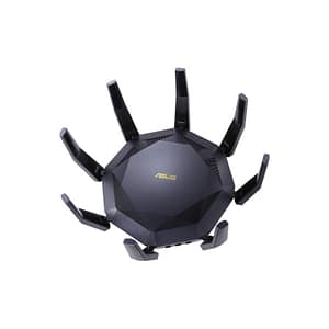 Asus rt-ax89x router 2-stream ax6000 dual band wifi 6 supporta la tecnologia mu-mimo e ofdma con sicurezza di rete aiprotection pro doppie porte 10g nero