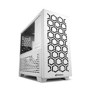 Sharkoon ms-y1000 micro tower mini-atx micro-atx pannello laterale in vetro temperato 2xusb 3.0 1×80 ventola pwm 3×120 ventole pwm white