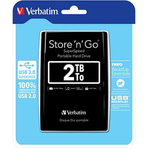 Verbatim store`n go hdd esterno 2.000gb usb 3.0 2.5 black