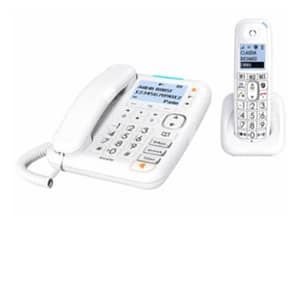 Alcatel xl785 combo telefono da tavolo + cordlesse dect con vivavoce identificatore di chiamata display retroilluminato white