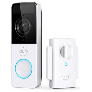 Eufy security, kit videocitofono, risoluzione 1080p, batteria per 120 giorni, zero costi mensili, rilevamento di persone, audio bidirezionale, citofono wireless