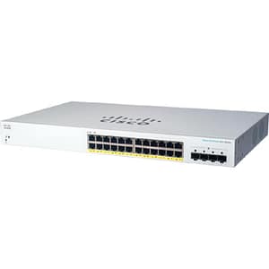 Cisco business 220 series cbs220-24p-4g-eu switch gestito l2 – 24 x 10/100/1000 (poe+) + 4 x gigabit sfp (uplink) poe+ (195 w) montabile su rack