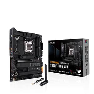 Asus tuf gaming x670e-plus wifi scheda madre atx amd x670 amd am5 ddr5 pci 5.0 realtek 2.5gb ethernet wifi 6e 4xm.2 4xsata 6gb/s realtek 7.1 surround aura sync rgb nero