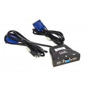 Switch link kvm 2pc usb/vga/kb + audio mouse con cavi inclusi per condividere 2 pc con un monitor