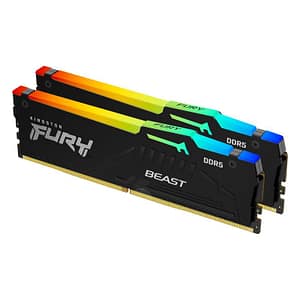 Kingston fury beast rgb kit memoria ram 2x16gb 32gb totali 5.600 mhz tecnologia ddr5 tipologia dimm cl36 expo black