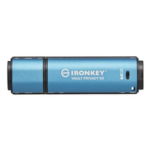 Kingston ironkey vault privacy 50 64gb chiavetta usb-a 3.2 gen 1 crittografato blu