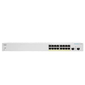 Cisco business 220 series switch gestito l2 16 x 10/100/1000 (poe+) + 2 x gigabit sfp (uplink) poe+ (130 w) montabile su rack
