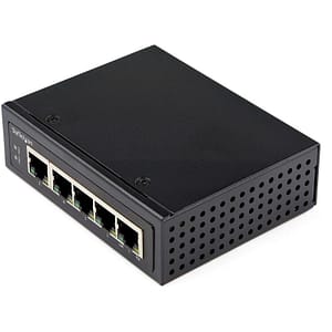 Startech iesc1g50up switch industriale non gestito 4 x 10/100/1000 (poe+) + 1 x 10/100/1000 poe+ (120 w) montabile su rail din