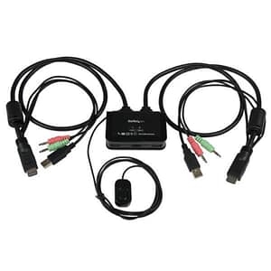 Startech switch kvm cavo hdmi usb 2 porte con audio e switch remoto â? alimentazione usb