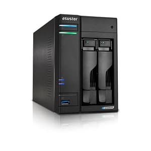 Asustor lockerstor 2 gen 2 nas chassis desktop celeron n5105 2ghz ram 4gb-2 bay hdd/ssd 2.5/3.5/m.2 colore nero