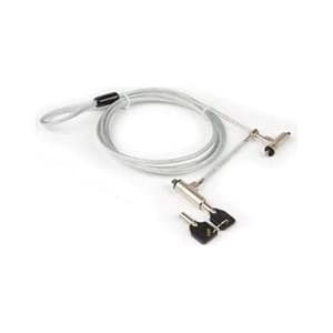 Hamlet cavo di sicurezza di a y in acciaio per notebook e pc con doppio lucchetto a chiave 1.8 mt colore acciaio