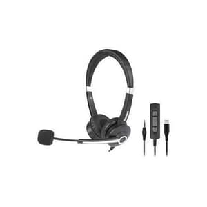 Hamlet hheadm-cjs cuffia professionale biaurale con microfono usb-c jack 3.5 mm telecomando black silver