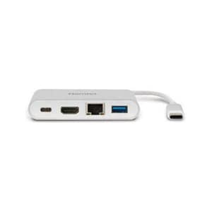 Hamlet hdkc-pd100 docking station usb-c power delivery 60w hdmi lan giga+ porta usb 3.0 usc type-c silver