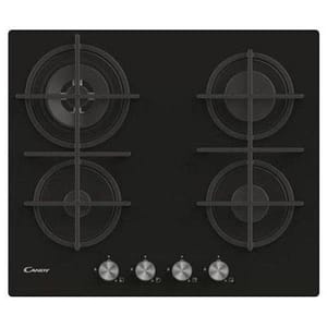 Candy cvg6br4wpb piano cottura a gas 4 fuochi piano in vetro temperato nero