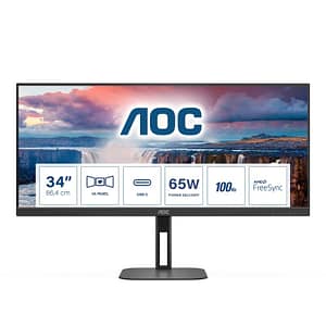 Aoc v5 u34v5c-bk monitor pc 34“ 3440×1440 pixel ultrawide quad hd lcd nero