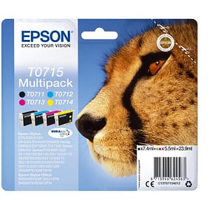 Epson t0715 multipack 5,5ml-7,4ml nero ciano giallo