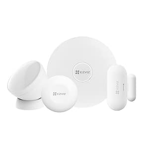 Ezviz eza3-kit kit allarme wireless 4 pezzi hub sicurezza domestica con allarme sensore movimento pir sensore porta pulsante smart connessione zigbee