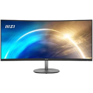 Msi pro mp341cq monitor curvo 34“ uwqhd (3440 x 1440), pannello 21:9, 100 hz, 1 ms (mprt), anti-flicker, less blue light, speaker integrati, 2x hdmi 2.0b, 1x dp, vesa 100×100, nero