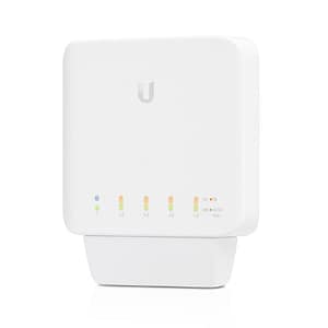 Ubiquiti usw-flex switch 5 porte gigabit 10/100/1000 full duplex d1 cui 1 porta poe 15w desktop bianco