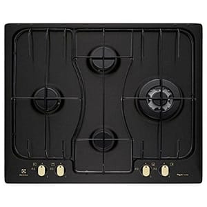 Electrolux rgg6243lor piano cottura a gas da incasso 4 fuochi acciaio smaltato nero