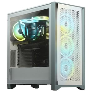Corsair 4000d airflow case mid-tower minitx/matx/atx pannello anteriore a flusso d`aria elevato pannello laterale in vetro due ventole da 120 mm incluse bianco