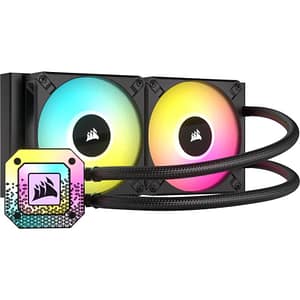 Corsair icue h100i elite capplix xt cpu liquid cooler dissipatore a liquido due ventole af120 rgb elite radiatore 240mm intel 1700/1200/2066 amd am4/strx4 nero
