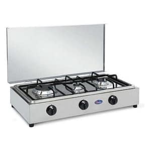 Cf parker 300accgp fornello a gas 3 fuochi in acciaio inox con coperchio