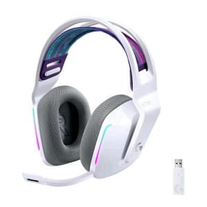 Logitech g733 lightspeed cuffia wireless con microfono gaming illuminazione frontale lightsync rgb white