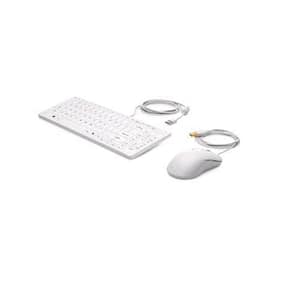 Hp healthcare kit tastiera e mouse usb sanificabile bianca