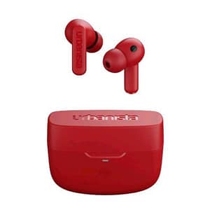 Urbanista atlanta auricolari wireless con cancellazione ibridi attiva del rumore cuffie resistenti agli spruzzi con bassi profondi bluetooth multipunto custodia di ricarica wireless vibrant red