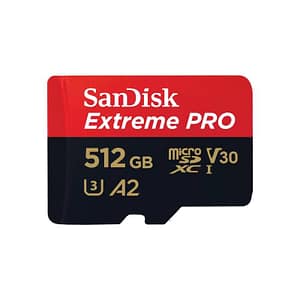 Sandisk extreme pro memory card micro sdxc 512gb a2 v30 uhs-i u3 classe10 con adattatore sd nero rosso