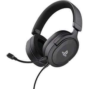 Trust gxt498 forta cuffie gaming over-ear con microfono ps5/ps4 con licenza ufficiale playstation 5 microfono staccabile jack 3.5mm cavo 1.2 mt nero