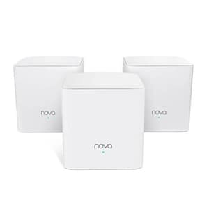Tenda nova mw5g wi-fi mesh ac1200 dual band con copertura fino a 300 m2 2 porte gigabit ethernet roaming wireless confezione da 3 bianco