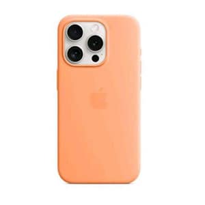 Apple iphone 15 pro custodia magsafe in silicone orange sorbet