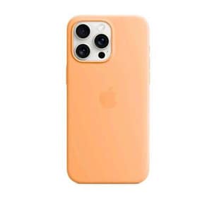 Apple iphone 15 pro max custodia magsafe in silicone orange sorbet