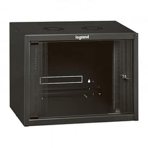 Armadio box da parete legrand 9u 492x600x450 porta in vetro ral 7016