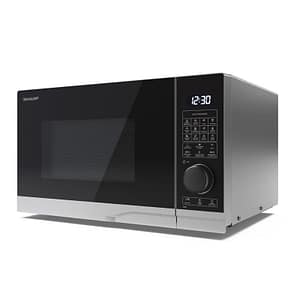 Sharp yc-pc254ae-s forno a microonde combinato grill 1200w convezione 2050w 25lt controllo digitale 10 livelli di potenza nero argento