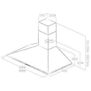 Elica tamaya nw std ix-f-60 cappa a camino acciao inox 60 cm.