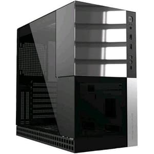 Geometric future m4 caliburn case mid/mini tower vetro temperato ed acciaio min itx/matx/atx/e-atx nero e argento