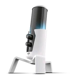 Trust gxt258w fyru 4 in uno microfono gaming usb per streaming led bianco/nero