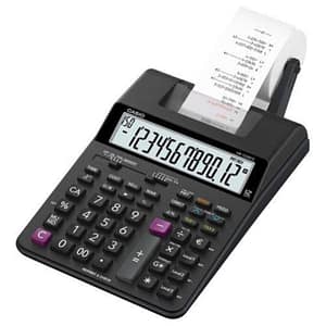 Casio hr-150rce calcolatrice scrivente portatile a 12 cifre stampa 2 righe a secondo check&correct alimentatore incluso nero