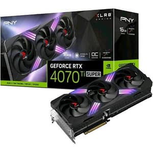 Pny geforce rtx 4070 ti super 16gb oc xlr8 argb tf nvidia geforce rtx 4070 ti super gddr6x triple fan pci express x16 4.0 1 x hdmi 3 x displayport
