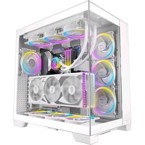 Antec c8 case full tower panneli laterali e frontale in vetro temperato e-atx/atx/itx/matx bianco